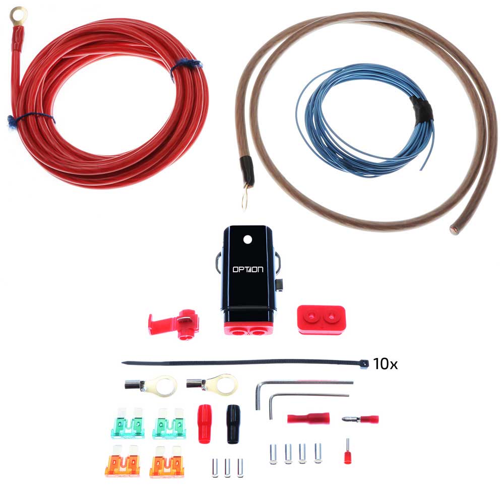 KFZ Audio Kit Car-Hifi Auto Kabel Verstärker Endstufe 2000W 100A Kabelset 