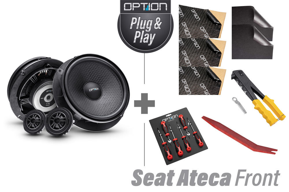 SEAT Ateca Lautsprecher Kit Front | inkl. Dämmung und Zubehör | OPTION