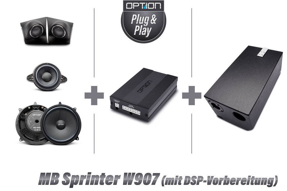 Mercedes Sprinter W907  W910  VS30  mit DSP Vorbereitung | Soundpaket inkl. Lautsprecher Subwoof
