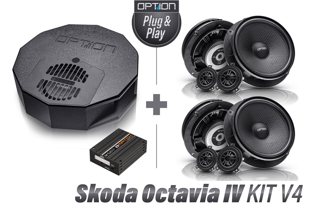 Skoda Octavia IV | Front- und Heck- Lautsprecher | DSP-Verstärker | Subwoofer | V4 Sound-Upgrade
