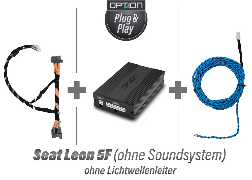 SEAT Leon 5F  ohne Soundsystem | DSP-Verstärker mit Plug & Play Kabelkit | V1 | OPTION