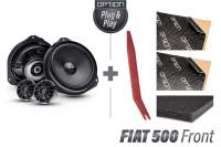 FIAT 500 Lautsprecher Kit Front | inkl. Dämmung und Zubehör | OPTION