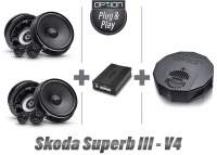 Skoda Superb III Soundsystem (DSP) inkl. Subwoofer und Lautsprecher Front + Heck | V4 | Plug & Play 
