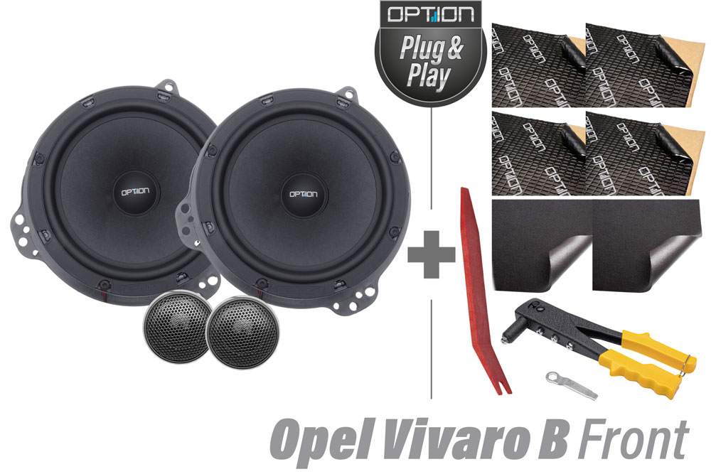 Opel Vivaro B Front-Lautsprecher inkl. Dämmung | Plug & Play | OPTION