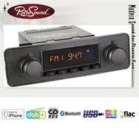 RETRO Radio im "Black" Design mit DAB+ / UKW /  2x USB / 2x AUX / Bluetooth / iPhone Steuerung
