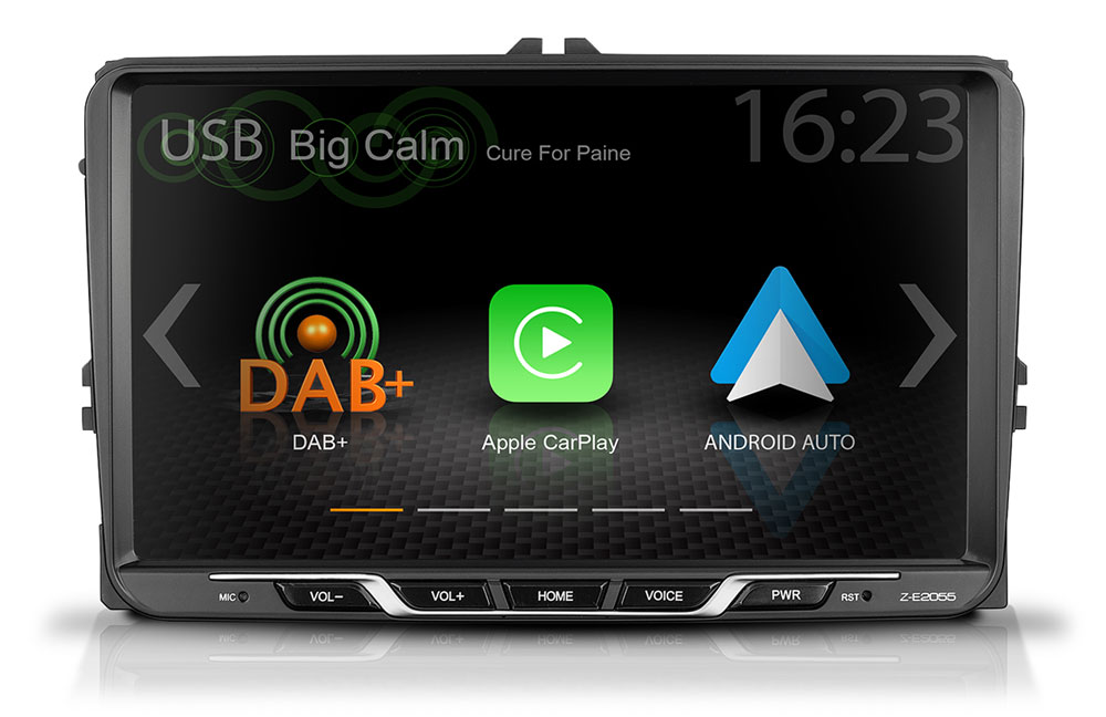 JVC Autoradio 2 DIN Spotify Control mit Bluetooth für VW T5 Multivan Kasten Bus Transporter incl Einbauset schwarz 