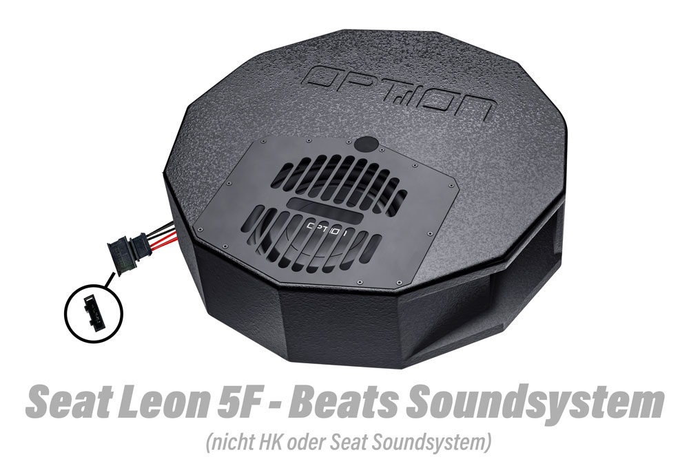 Seat Leon 5F + KL Beats  Tarraco Beats | Reserveradsubwoofer inkl. Plug & Play Anschluss | OPTION