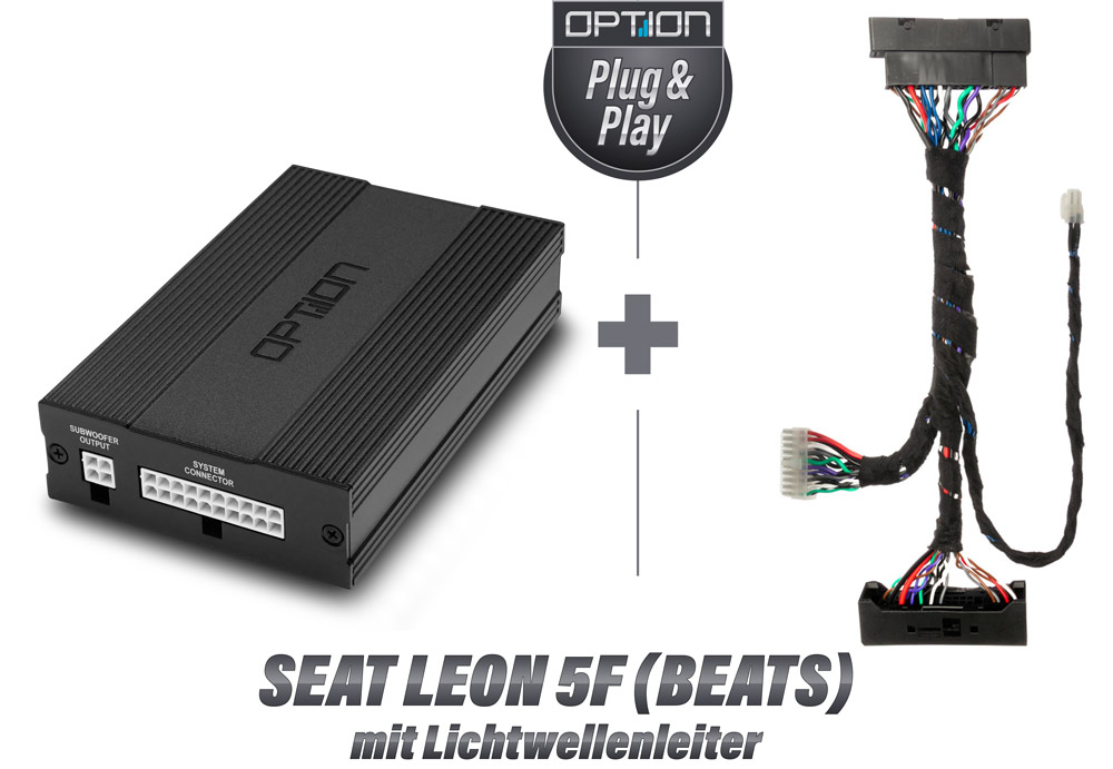 SEAT Leon 5F Beats Soundsystem - mit Lichtwellenleiter | DSP-Soundsystem | Plug & Play | OPTION