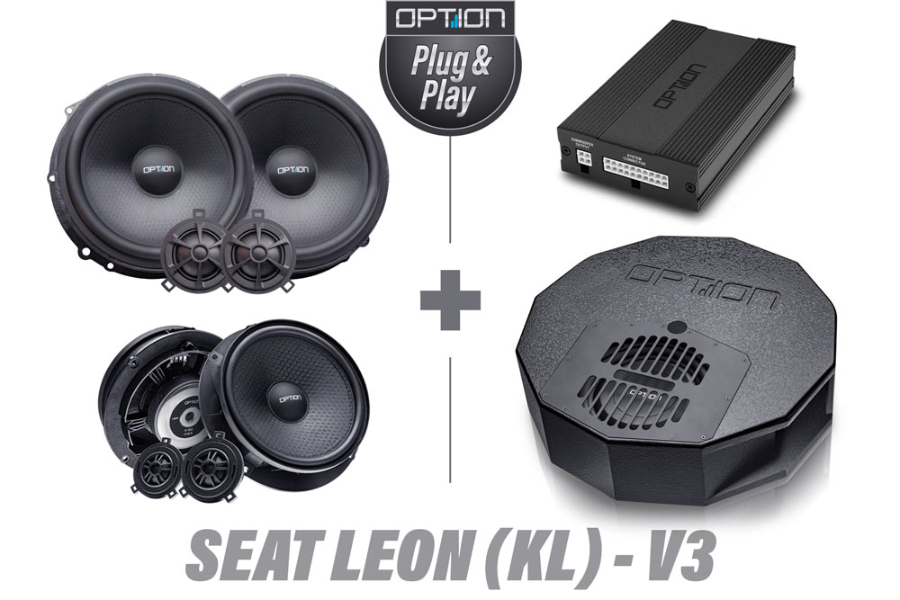 Seat Leon KL DSP-Soundsystem inkl. Lautsprecher Front + Heck & Subwoofer | V3