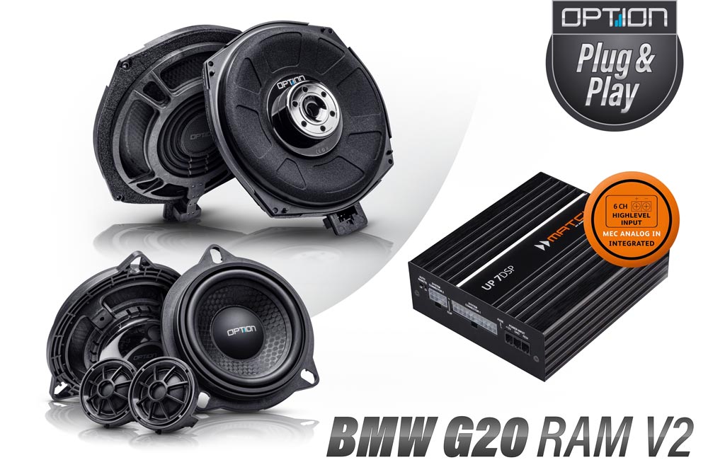 BMW 3er G20 | RAM | Soundsystem Upgrade V2 | Lautsprecher + DSP-Endstufe + Subwoofer | OPTION