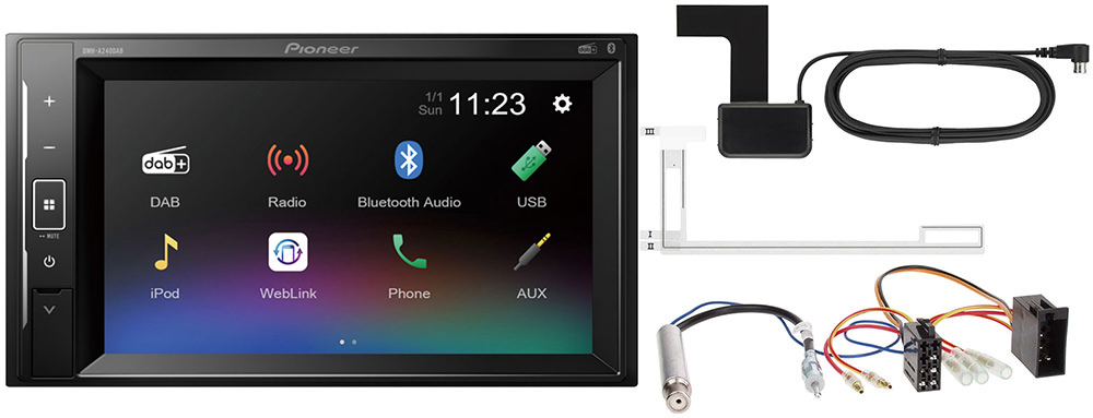 Einbauset Autoradio Pioneer für VW Passat 3B+3BG Bluetooth Spotify MP3 USB Andr 