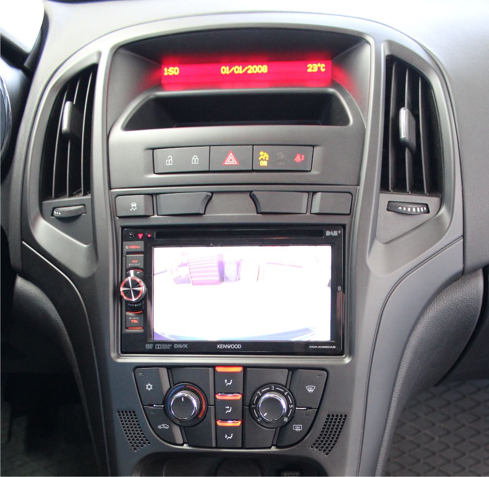 Opel Astra J Doppel-DIN Radioblende schwarz+ISO Kabel Adapter Antenne Einbauset